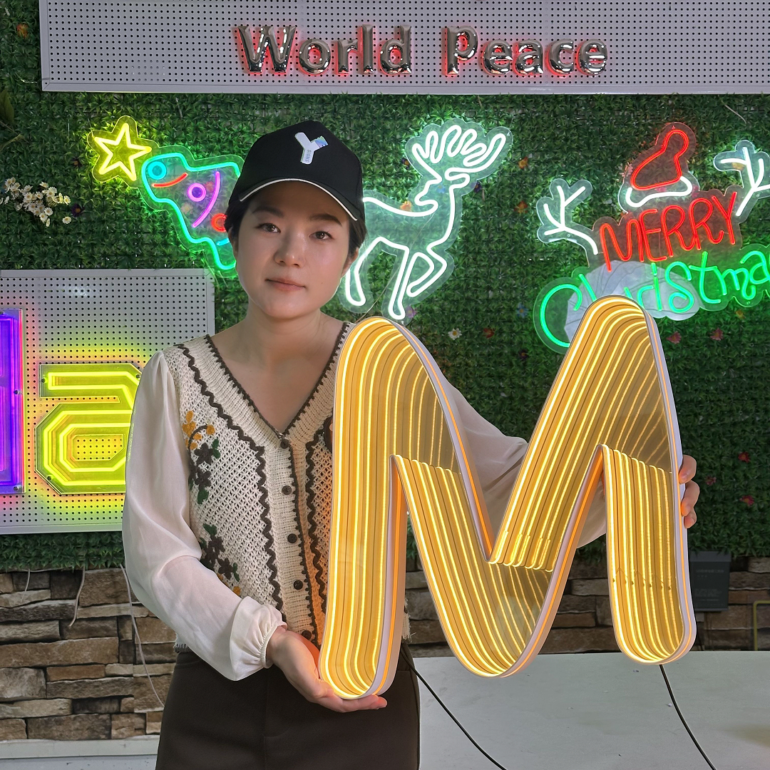 Lighted commercial sign